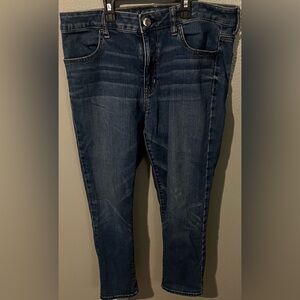 American Eagle Women’s Hi-Rise Jeggings Cropped Super Stretch Jeans Size 12